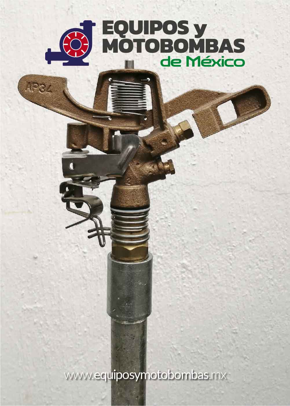 Aspersor de Bronce 3/4 Circulo Parcial para Riego Agricola
